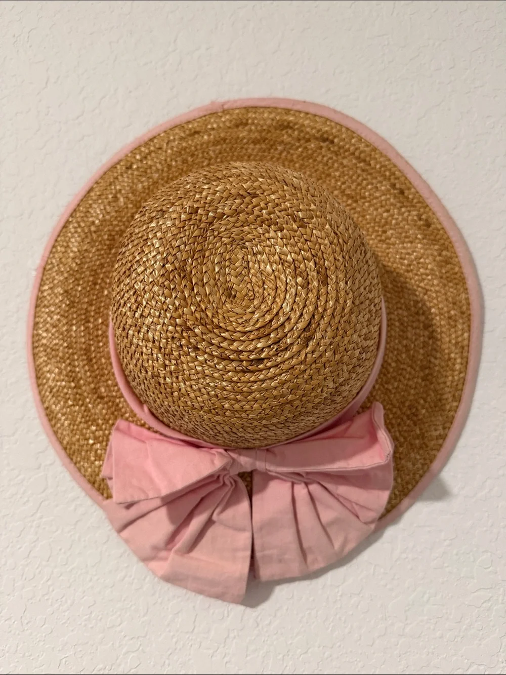 Straw Sun Hat with Pink Bow - Kids Accessories
